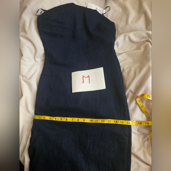Zara denim strapless  midi dress blue BNWT - Picture 7 of 15